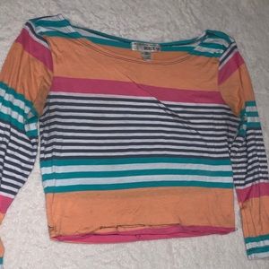 Cropped striped  tee